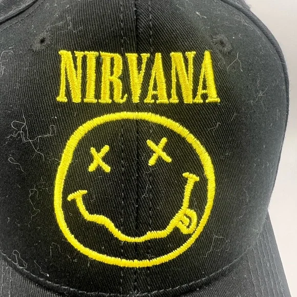 Nirvana Snapback Hat Cap Black Smiley Face Logo Licensed 2021 - Picture 4 of 11